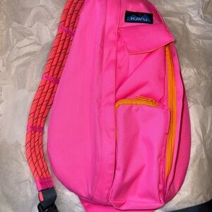 KAVU Vibrant Pink Backpack with Orange Accents